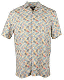 Bugatchi Men's Flamingo Printed Stretch Cotton Short Sleeve Shirt Small, Jaffa