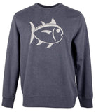 Southern Tide Men's Gameday Upper Deck Long Sleeve Pullover Sweatshirt Heather Navy XL