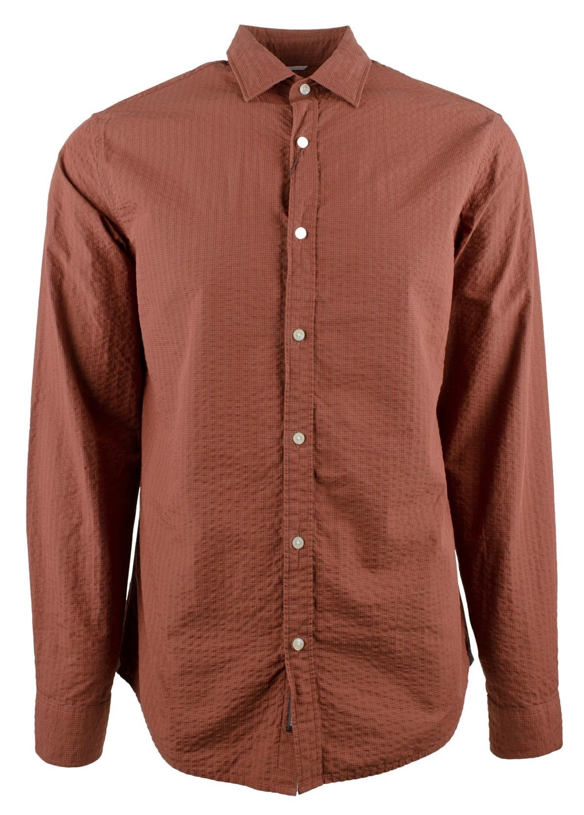 Michael Kors Men's Seersucker Slim Fit Long Sleeve Shirt