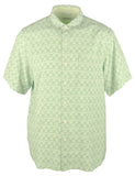 Tommy Bahama Men's Palms Away Geo Short Sleeve Shirt Grass Green Small