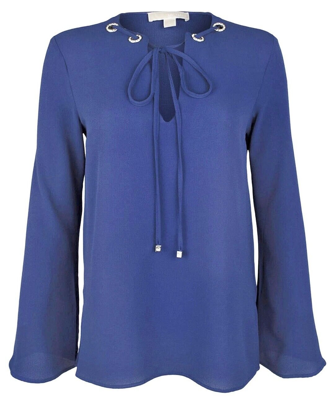 Michael Michael Kors Women's Embellished Grommet Tie Neck Top