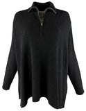 Tommy Bahama Women's Shimmer Bonita Half Zip Long Sleeved Poncho Top-B-L/XL