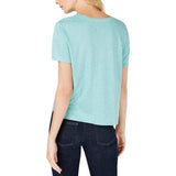 Eileen Fisher Womens Linen Crew Neck T-Shirt Green M