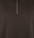 Hugo Boss Men's Sidney Jersey Quarter Zip Pullover Sweatshirt 2XL Dark Brown