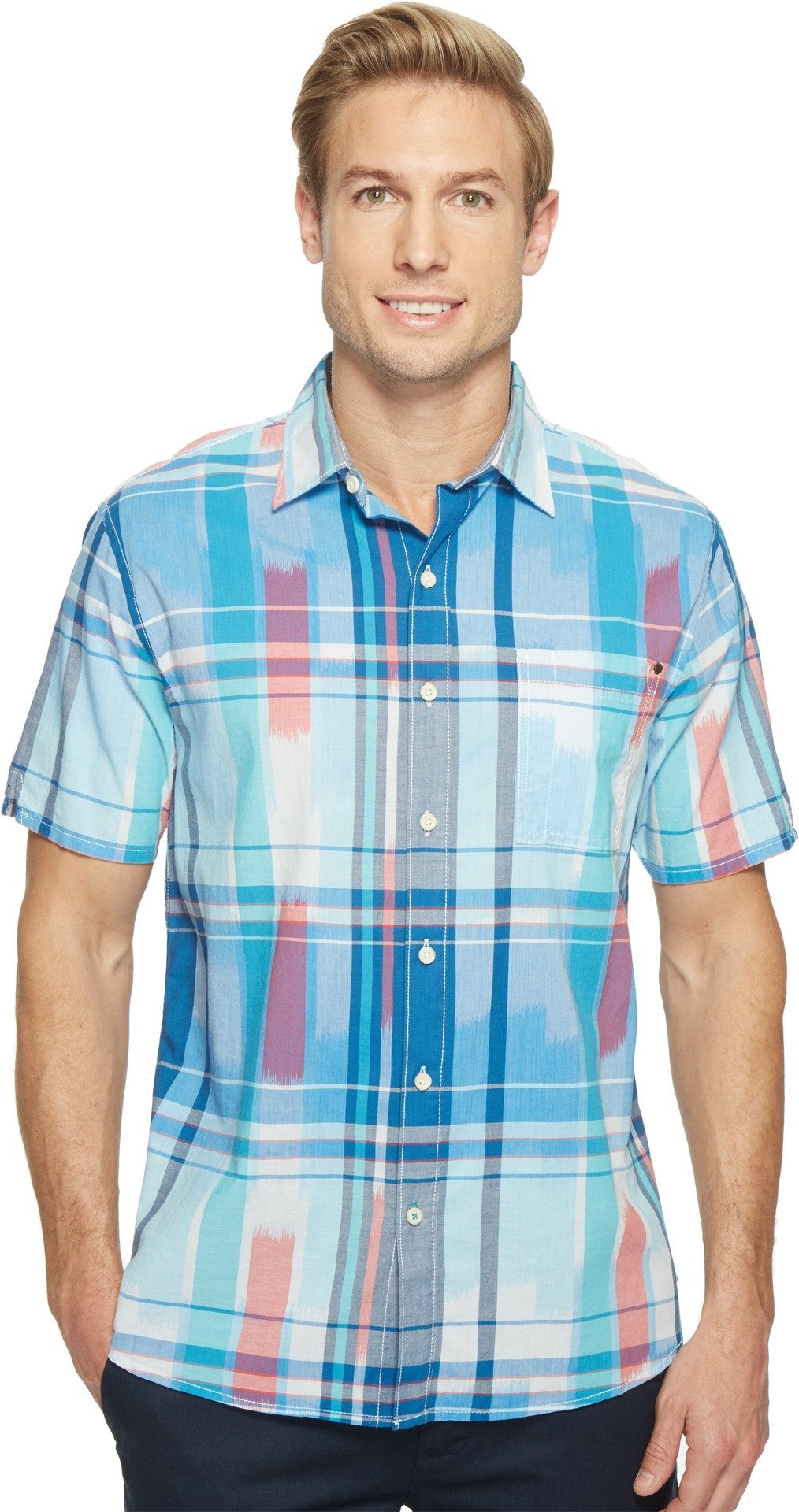 Tommy Bahama Can't Stop Ikat Silk Camp Short Sleeve Shirt-DB-S
