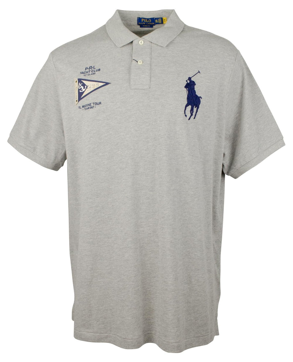 Men's Classic Fit Big Pony Short Sleeve Polo Shirt GHthr XXL Grey Heather