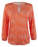 MICHAEL Michael Kors Womens Zephyr Peasant Top Mandarin XS