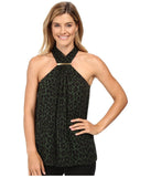 Women's Cheetah Print Bar Halter Top Shirt