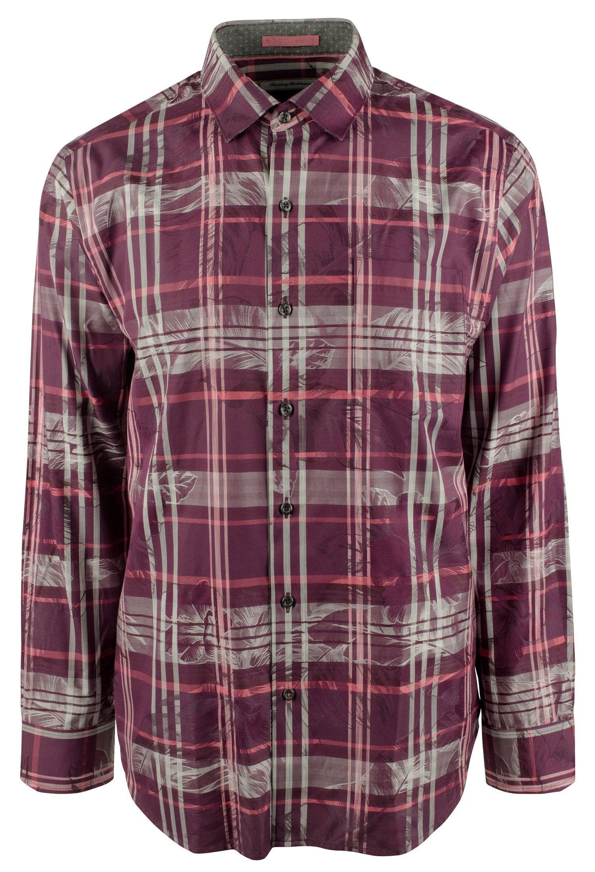 Camisa a cuadros hula de Tommy Bahama para hombre, color ron baya, talla XL