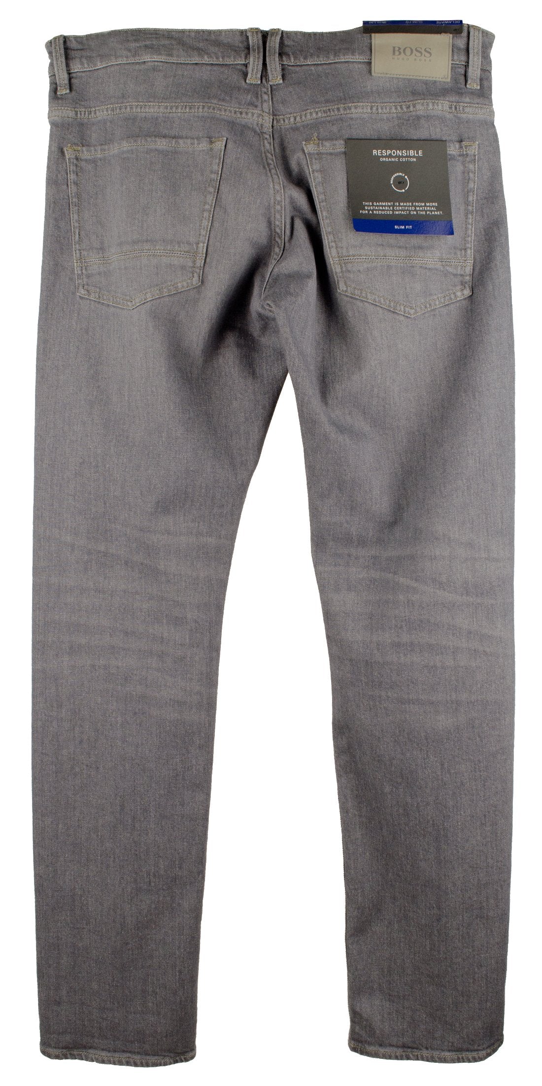 Hugo Boss Men's Delaware Slim fit Stretch Denim Jeans Pants Med Gray