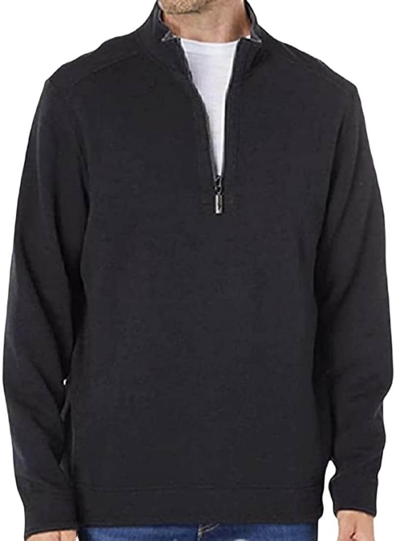Tommy Bahama Sudadera de manga larga Flipshore para hombre, talla grande y alta, color ébano, talla XLT