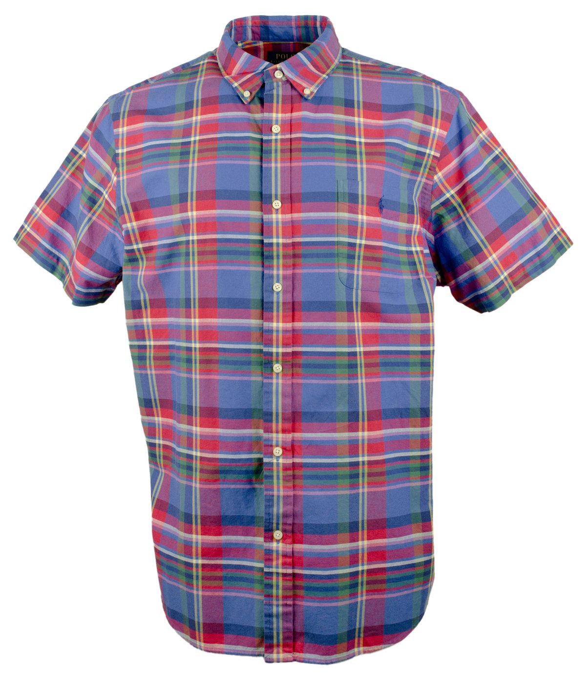 Polo Ralph Lauren Men's Plaid Short Sleeve Classic Fit Shirts Red Multicolor XXL