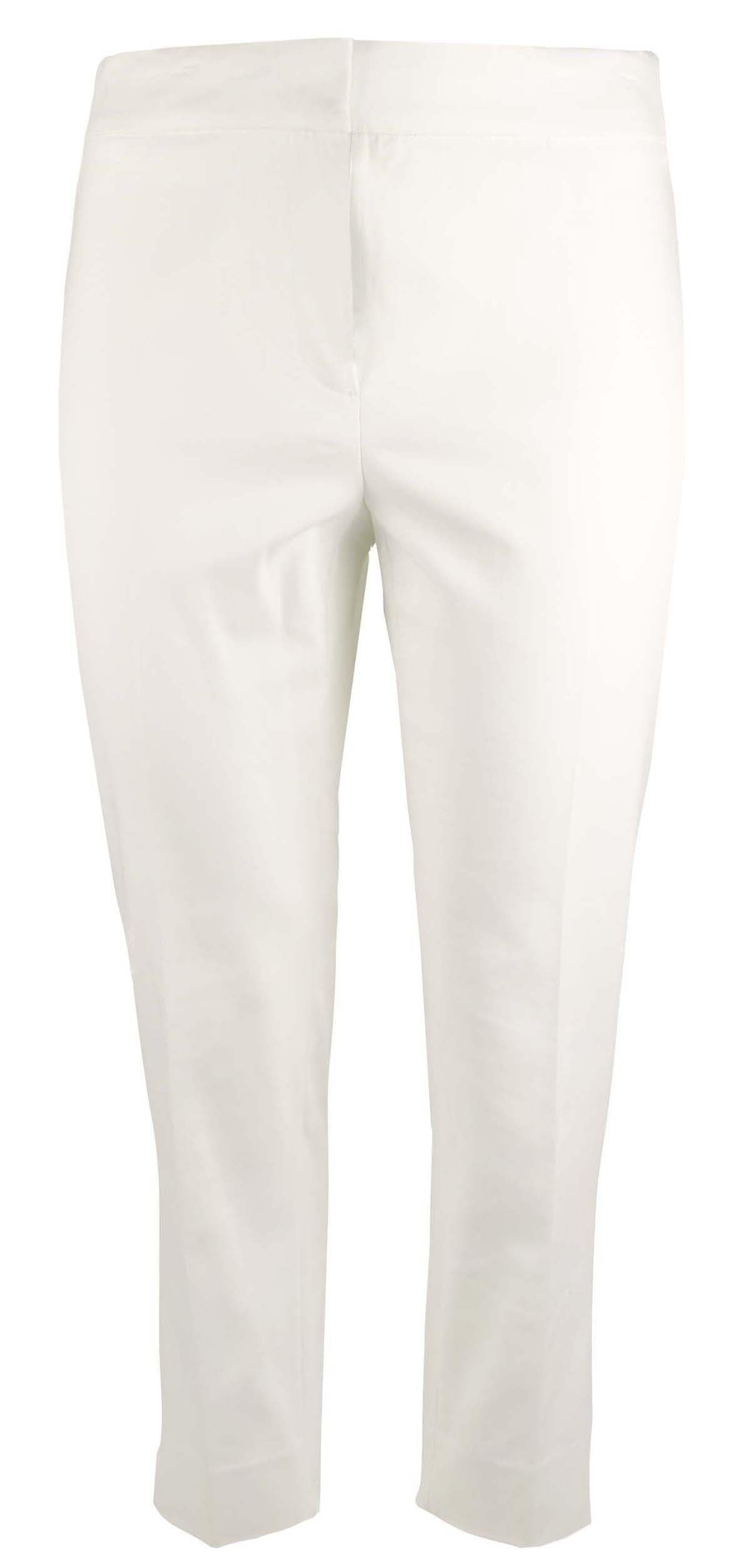 Michael Kors Women's Plus Size Stretch Capri Cropped Slit Hem Pants Wht 22W