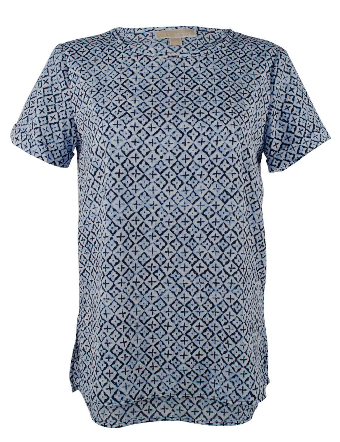 Michael Kors Women's Floral Tile Printed Pebble Crepe Top TN XS