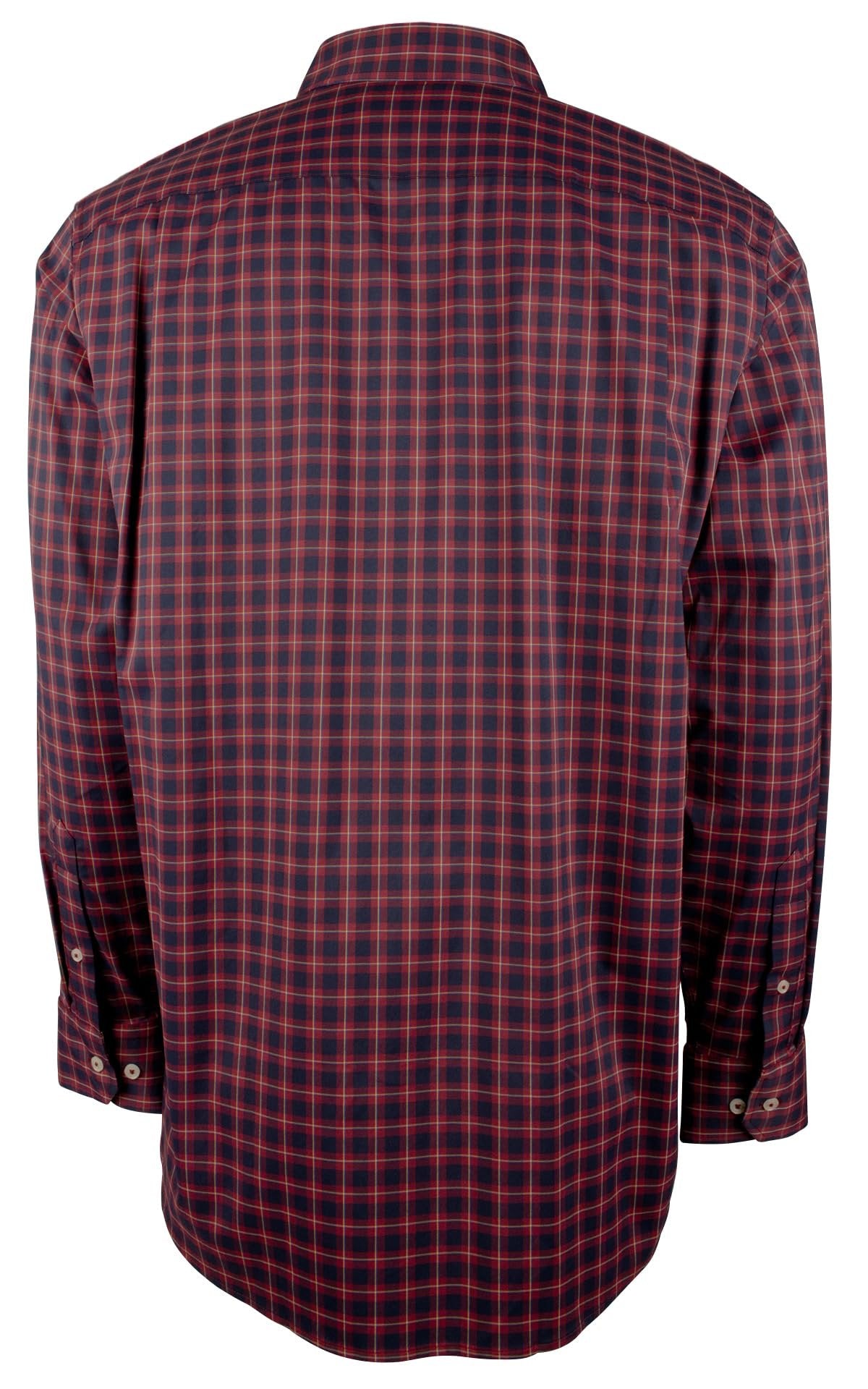 Men's Intercoastal Stretch Glenbrook Plaid Sport Shirt DR S Dark Red