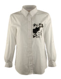 Michael Kors Women's Sequin Pocket Button Down Long Sleeve Top