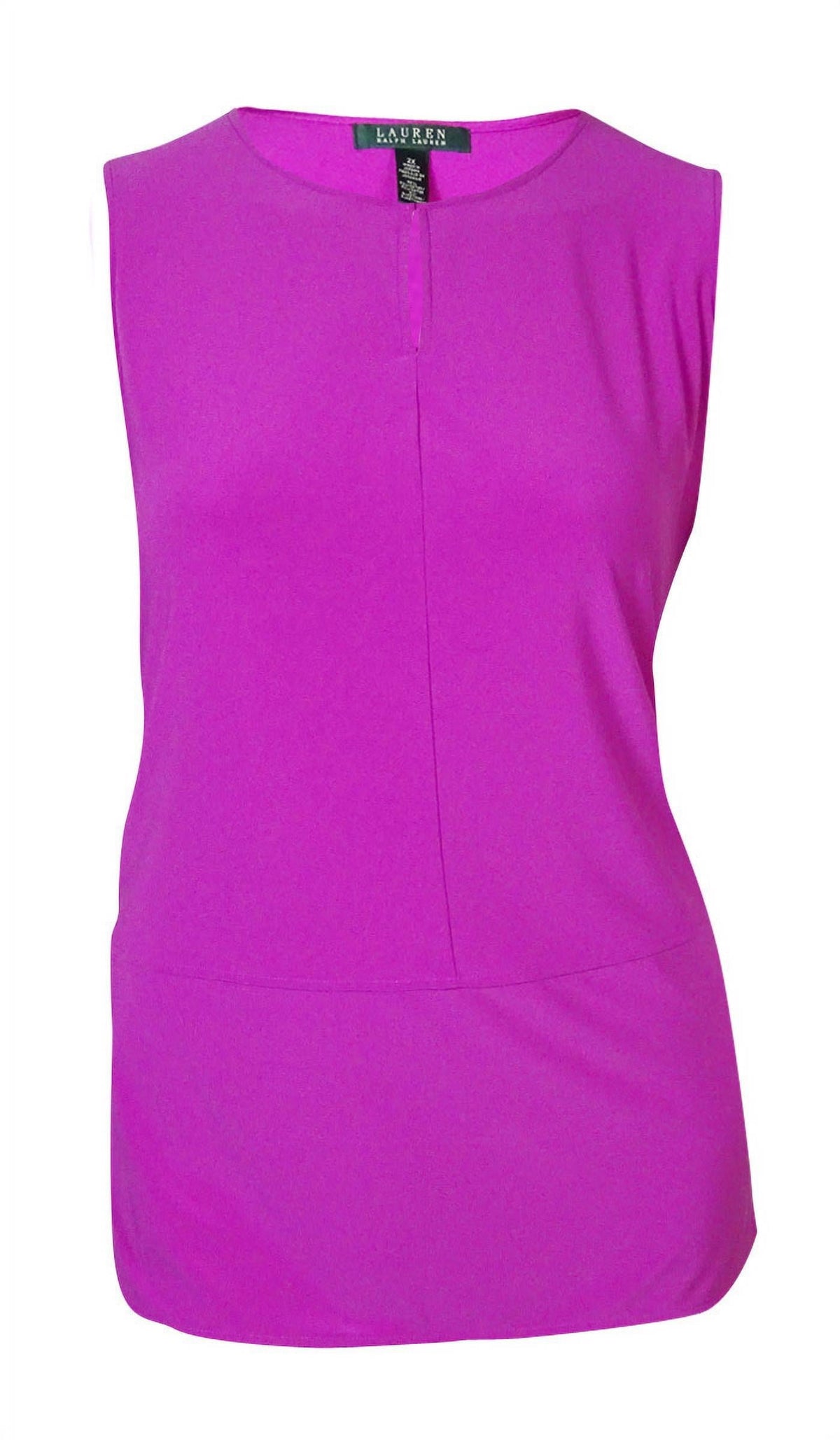 Lauren Ralph Lauren Women's Keyhole Seamed Jersey Top (3X, Pink Hibiscus)