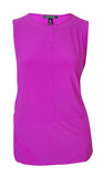 Lauren Ralph Lauren Women's Keyhole Seamed Jersey Top (3X, Pink Hibiscus)