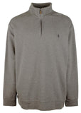 POLO RALPH LAUREN Men's Big & Tall Double-Knit Mesh Quarter-Zip Pullovert Gry 2XLT Grey
