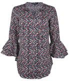 Lauren Ralph Lauren Women's Petite Three Quarter Sleeve Blouse Top