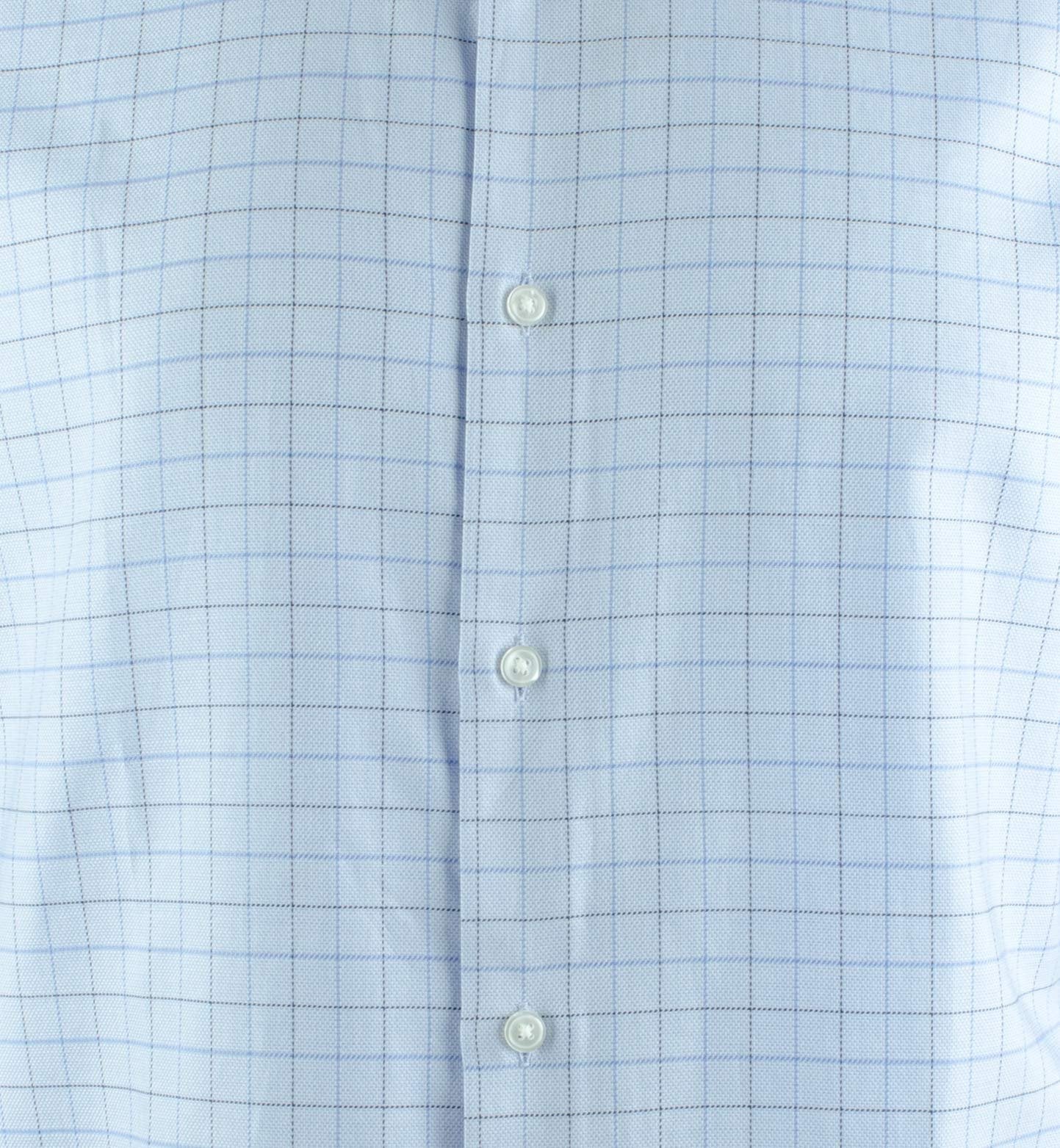 Hugo Boss Men's Enzo Plaid Regular Fit Long Sleeve Shirt 15.5 (32-33) Pastel Blue