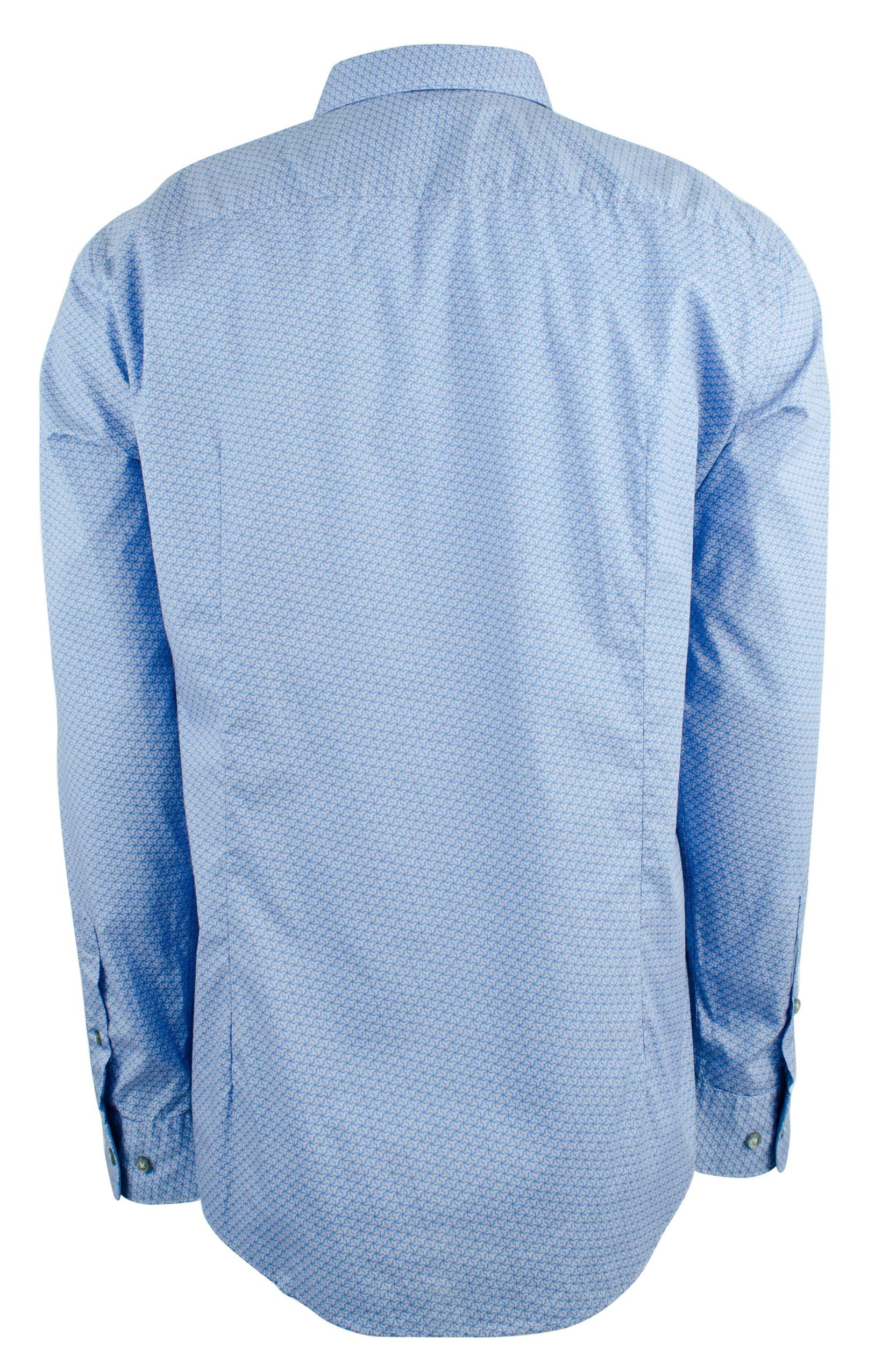 Hugo Boss Men's Sharp Fit Long Sleeve Shirt 2XL Open Blue