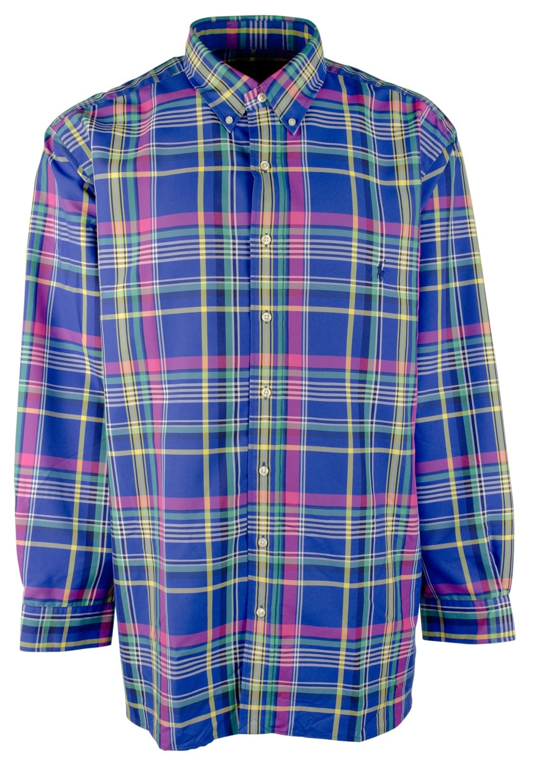 POLO RALPH LAUREN Men's Big & Tall Long Sleeve Plaid Performance Shirt BMlt 2XB Multi