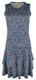 Michael Kors Women's Palm Crew Neck Tiered Flounce Sleeveless Dress
