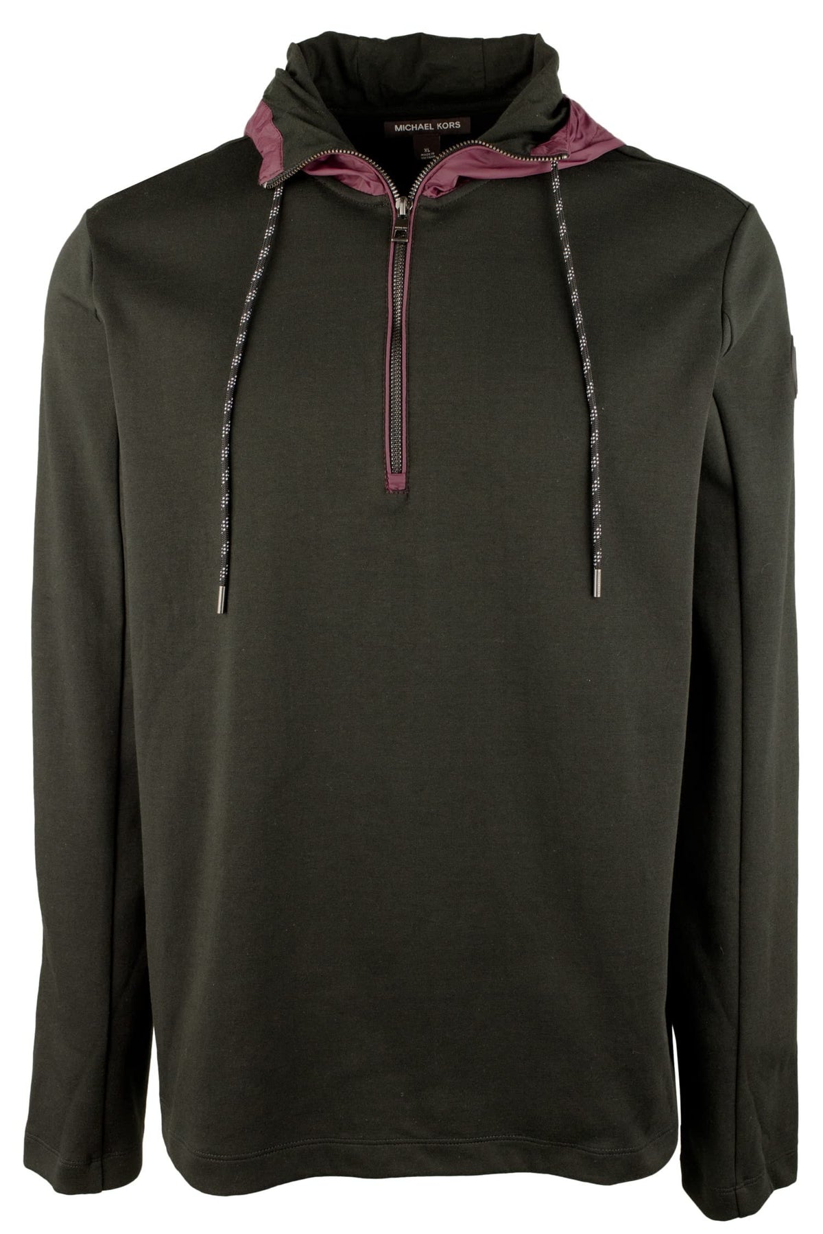 Men's Hooded Quarter Zip Pullover-BLK-Small