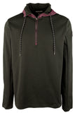 Men's Hooded Quarter Zip Pullover-BLK-Small