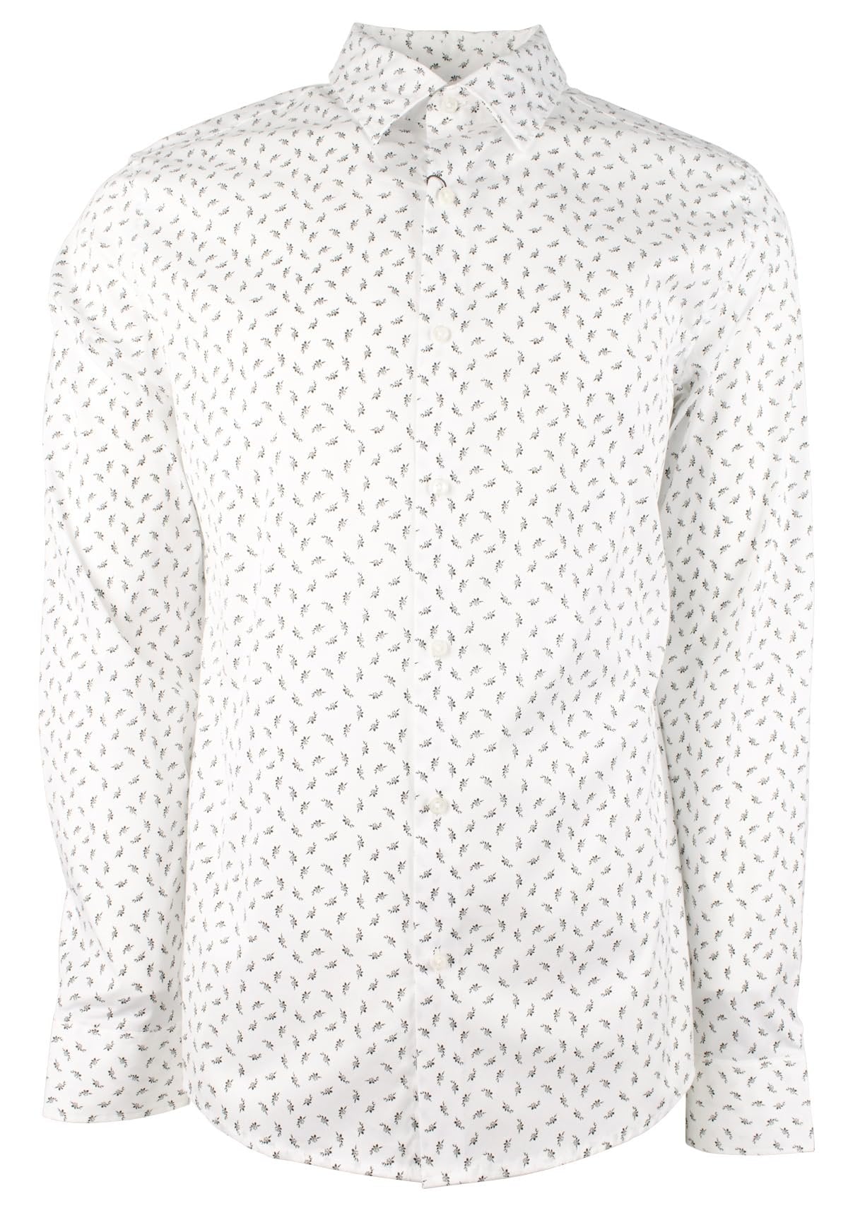 Michael Kors Men's Stretch Slim Fit Long Sleeve Shirt Cncrt XL