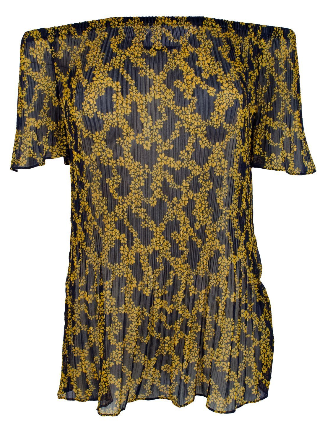 Michael Kors Women's Floral Pleated Off The Shoulder Top