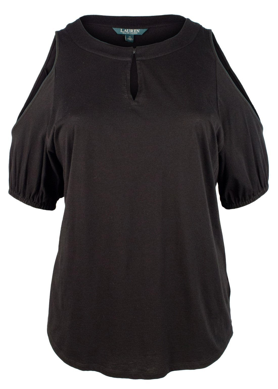 Ralph Lauren Women's Plus Size Cold-Shoulder Keyhole Top-PB-2X
