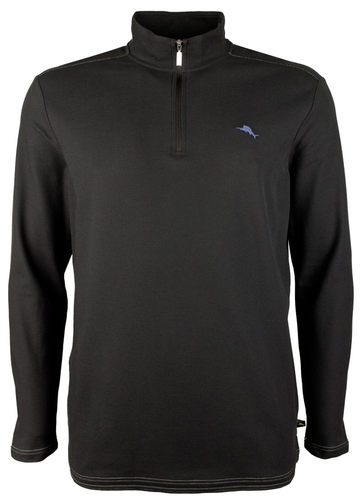 Tommy Bahama Men's Big and Tall Emfielder Half Zip Shirt BLK XLT