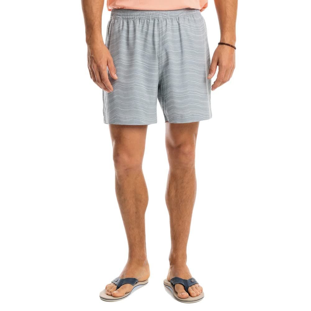 Pantalón corto de rendimiento Suthern Tide Rip Channel Roswell de 6" para hombre, gris acero, talla XL