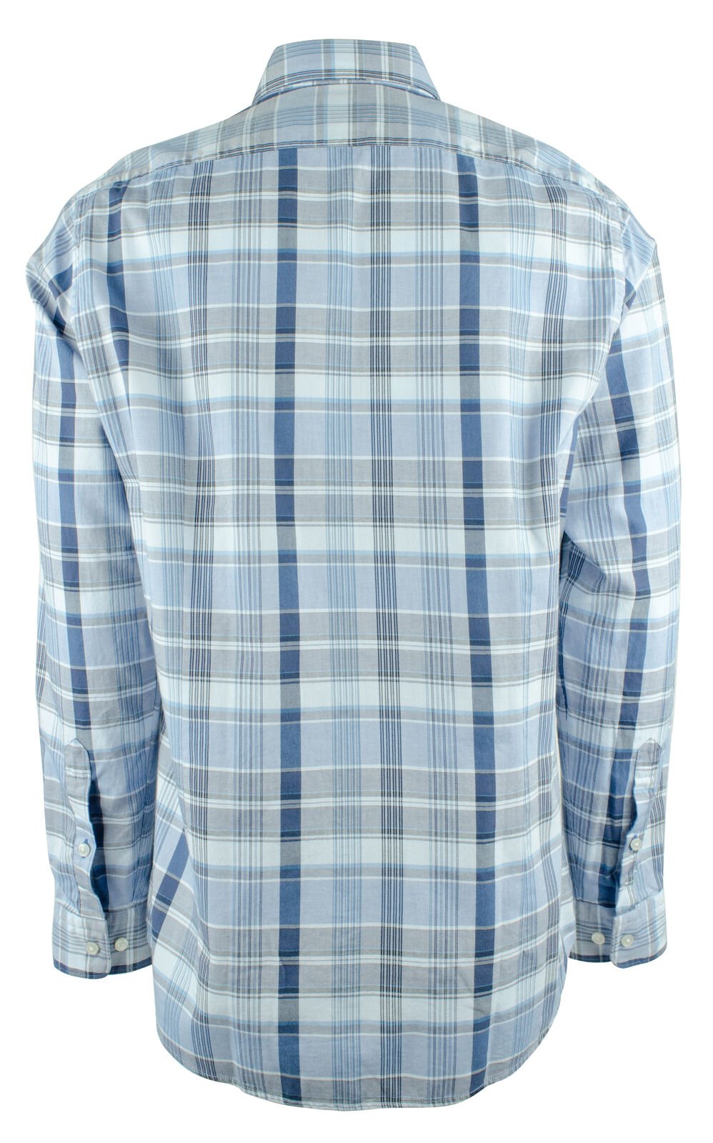 Hugo Boss Men's Lod Regular Fit Plaid Long Sleeve Shirt 2XL Open Blue