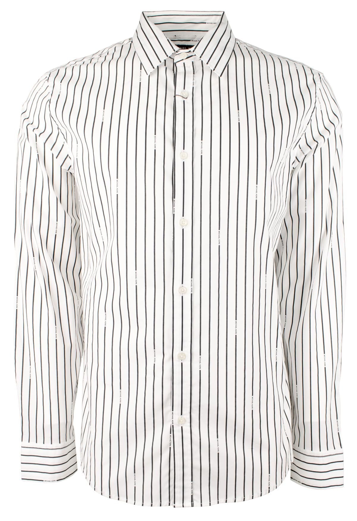 Michael Kors Men's Cotton Blend Slim Fit Long Sleeve Shirt Wht Large