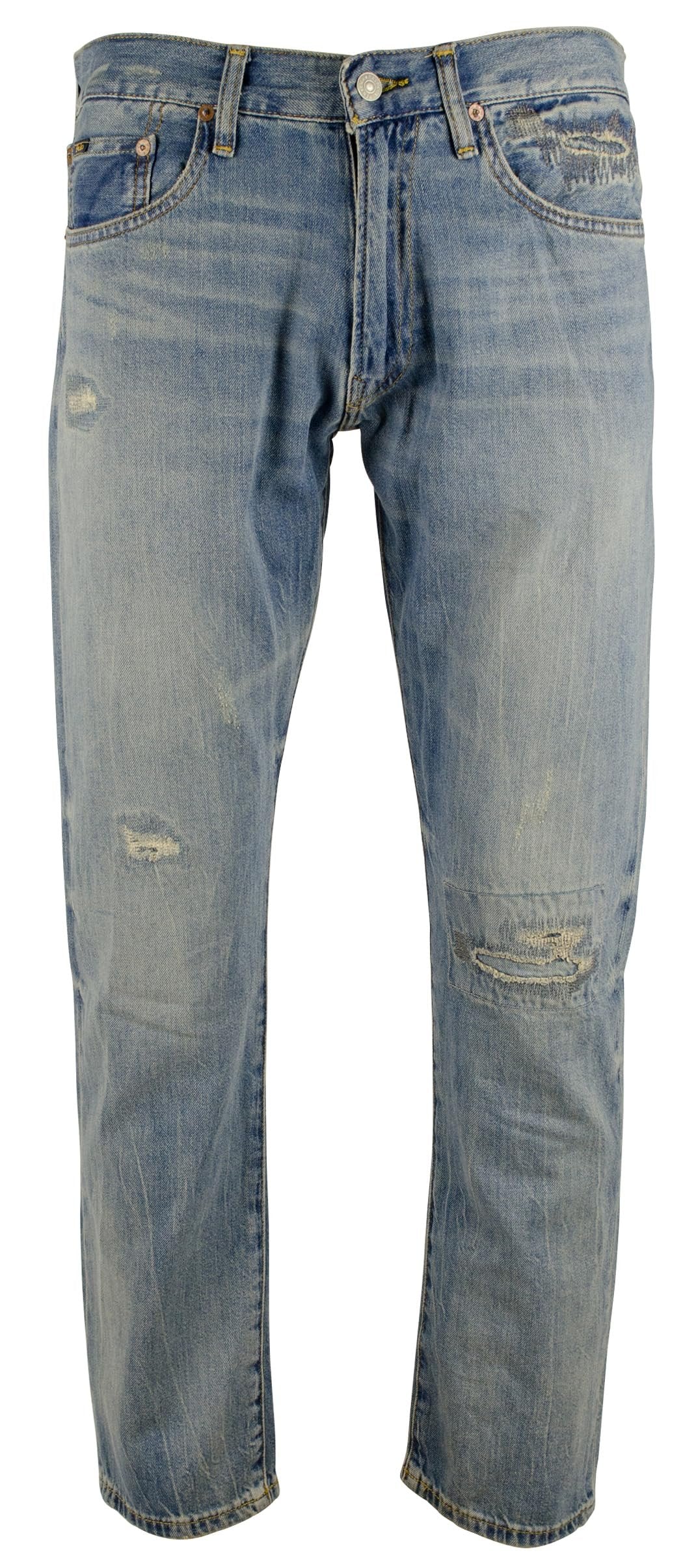 Men's The Hampton Relaxed Straight Fit Patch Jeans Blue