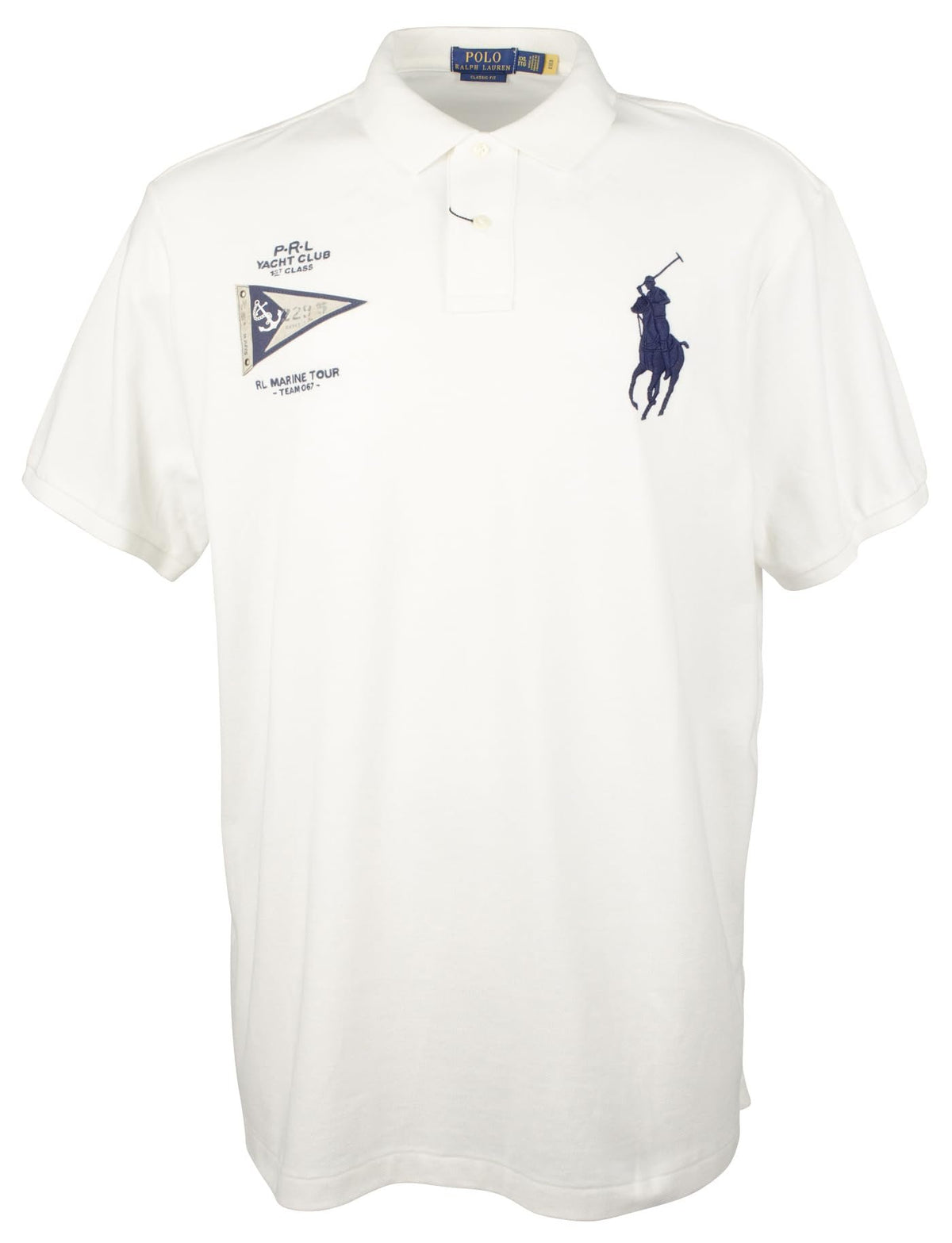 Men's Classic Fit Big Pony Short Sleeve Polo Shirt Wht XXL