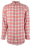 Men's Hemp Blend Headland Bayfront Plaid Sport Shirt MR Large Mineral Red