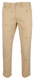 Men's Stretch Slim Allover Polo Pony Embroidered Chino Pants 31Wx30L, Vintage Khaki