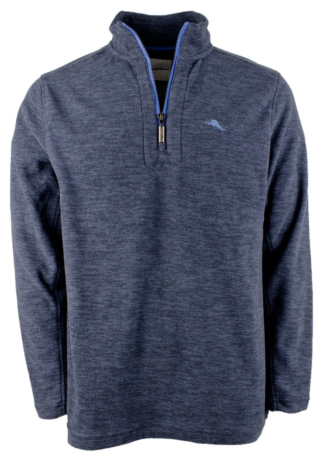 Tommy Bahama Erkek Cloud Peak Yarım Fermuarlı Polar Kazak Ocean Deep Küçük