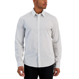 Michael Kors Men's Stretch Polka Dots Slim Fit Long Sleeve Shirt Wht Small