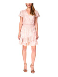 Michael Kors Women's Faux Wrap Smocked Waist Dress