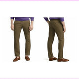 Men's Straight Fit Stretch Twill Chino Pants DGrn 32X32