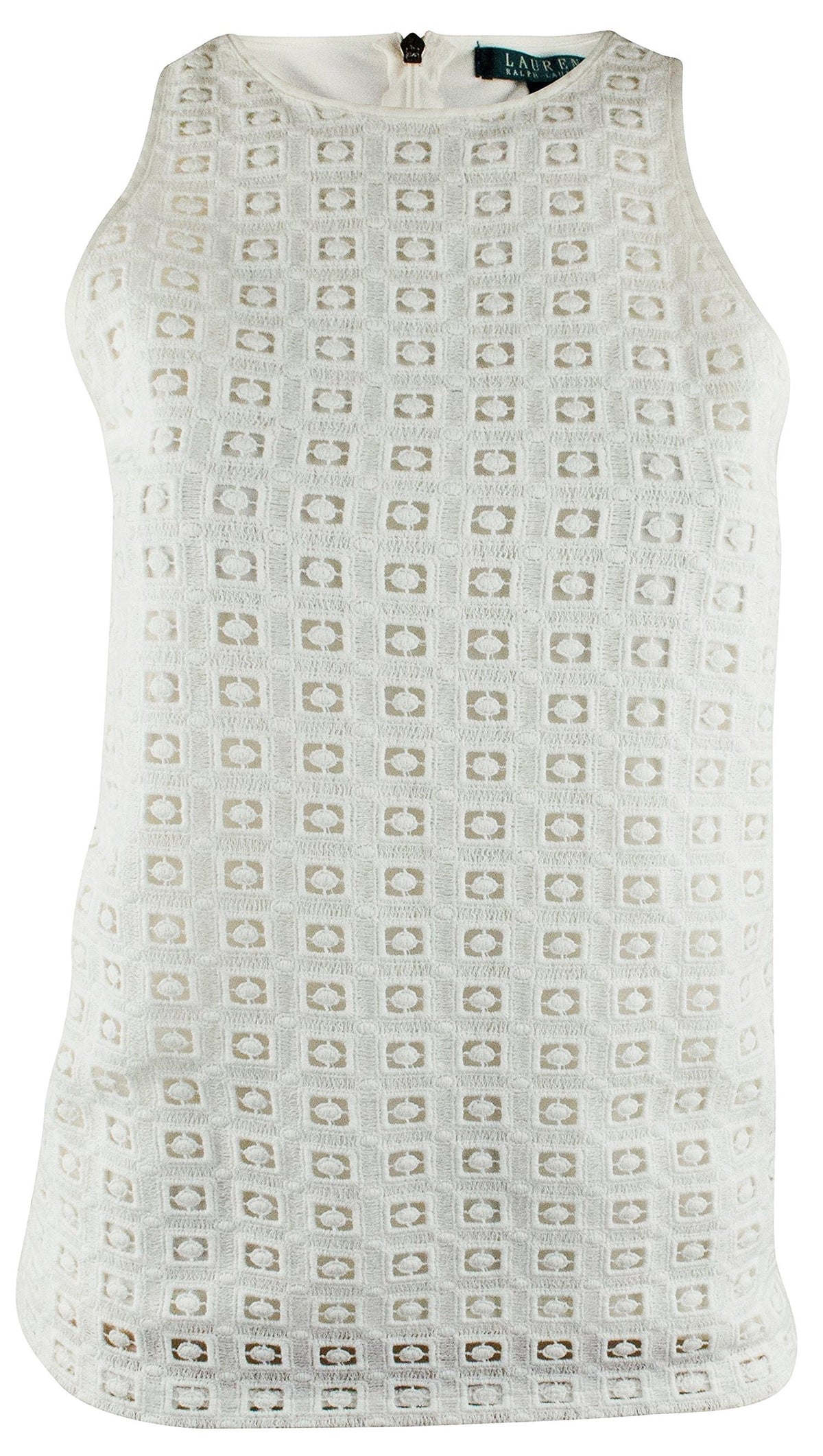Women's Lace Front Sleeveless Blouse Tank Top-P-Large