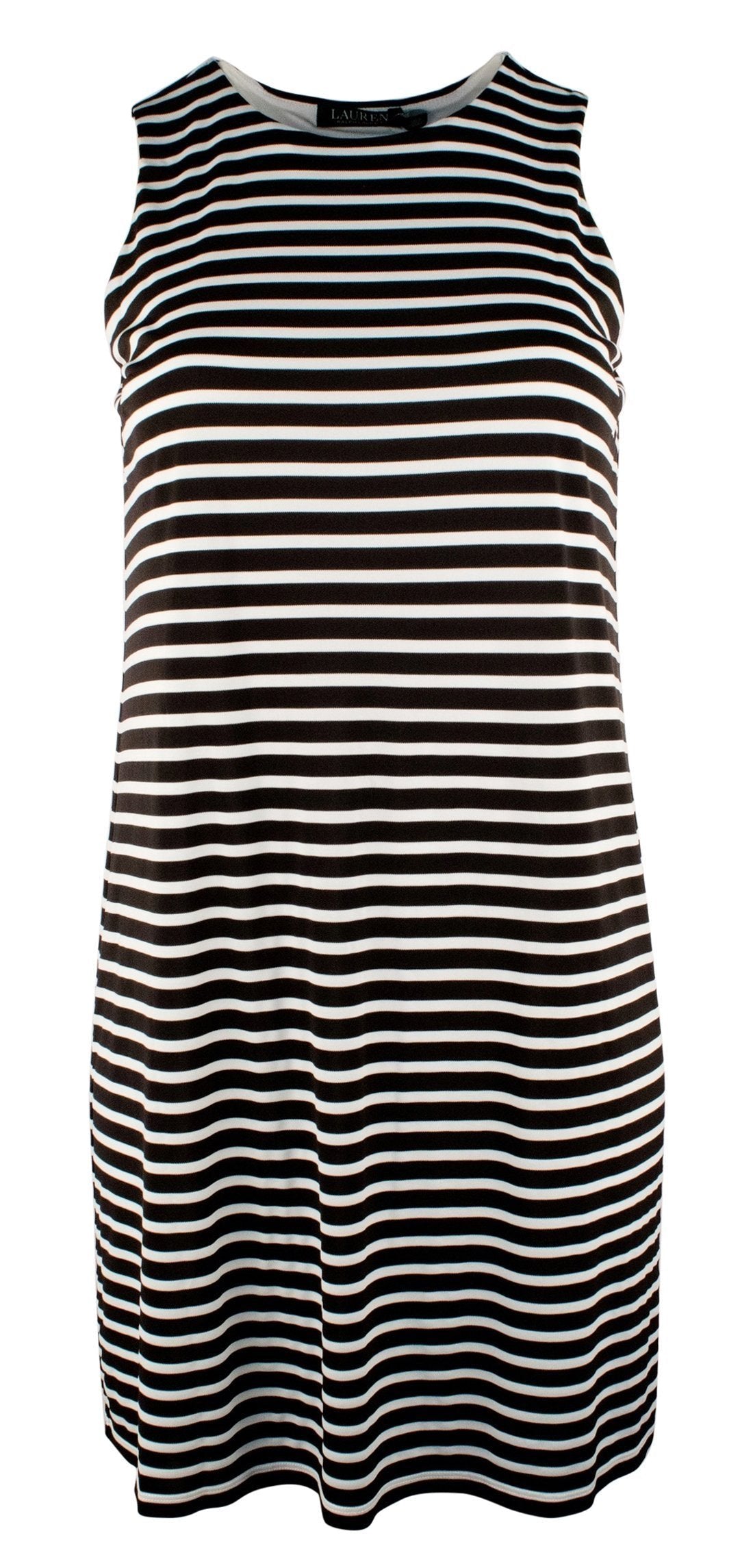 Lauren Ralph Lauren Women's Plus Size Stripe Jersey A Line Dress BW 1X