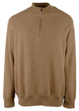 POLO RALPH LAUREN Men's Big & Tall Mesh Knit Cotton Quarter Zip Sweater Brwn 3XB Brown