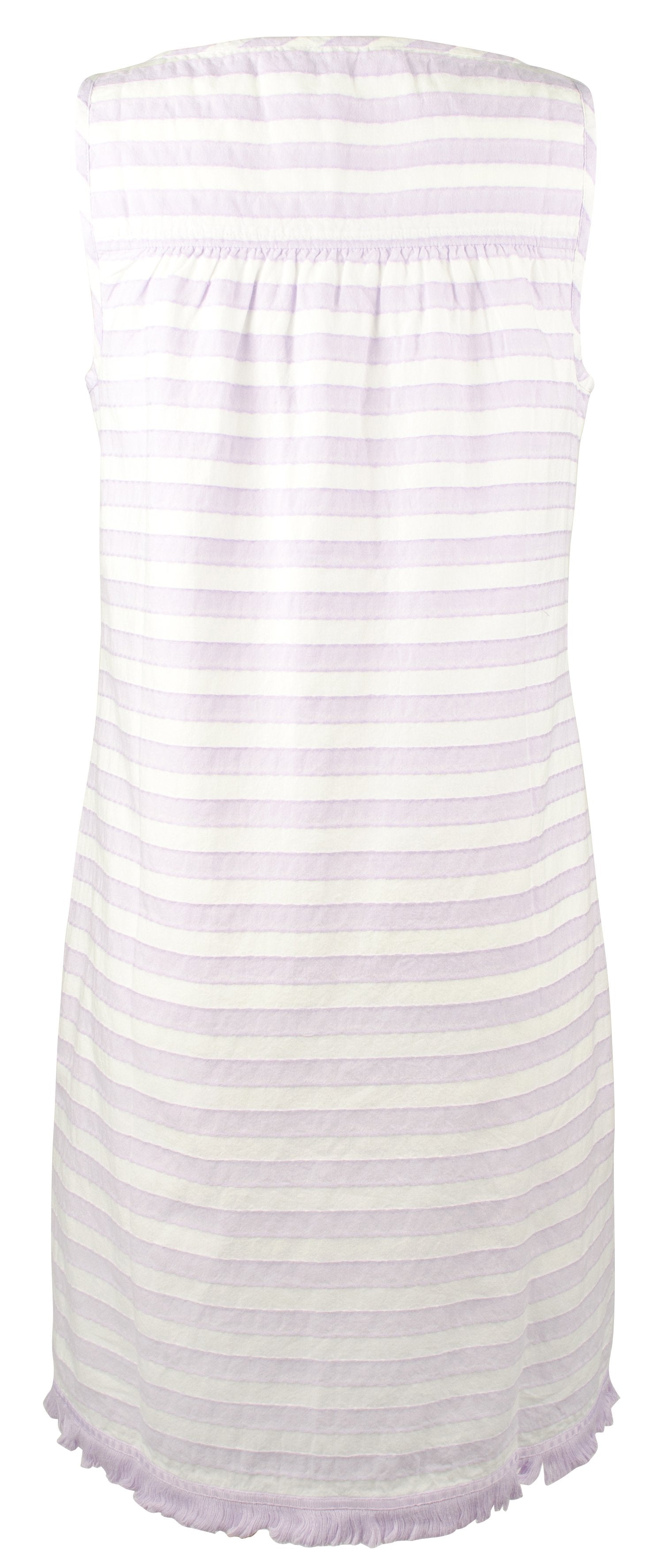Southern Tide Women's Corrine Fringe Hem Sleeveless Shift Dress Purple Sky