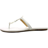 Michael Michael Kors Women's Claudia Flat Sandal Optic White Patent Sandal 6 M
